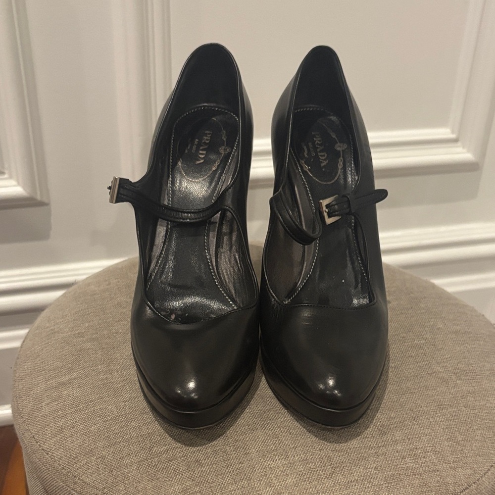 Prada Black Mary Jane Heels